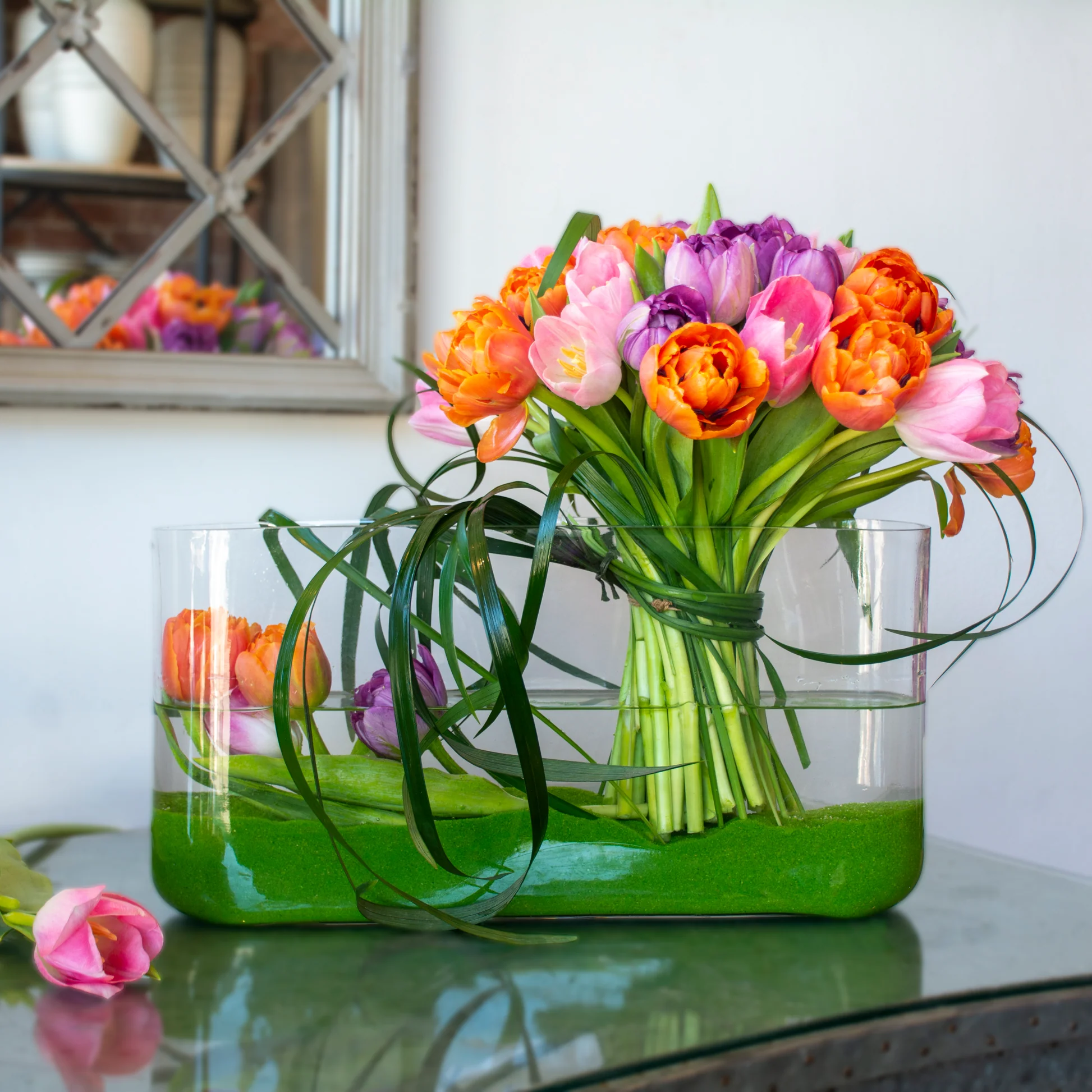 do tulips open up in vase