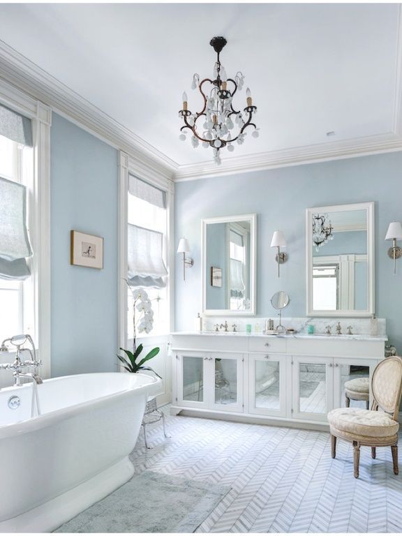 light blue bathroom