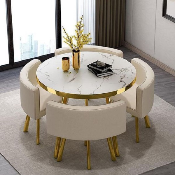 Explore how a round dining table can save space 