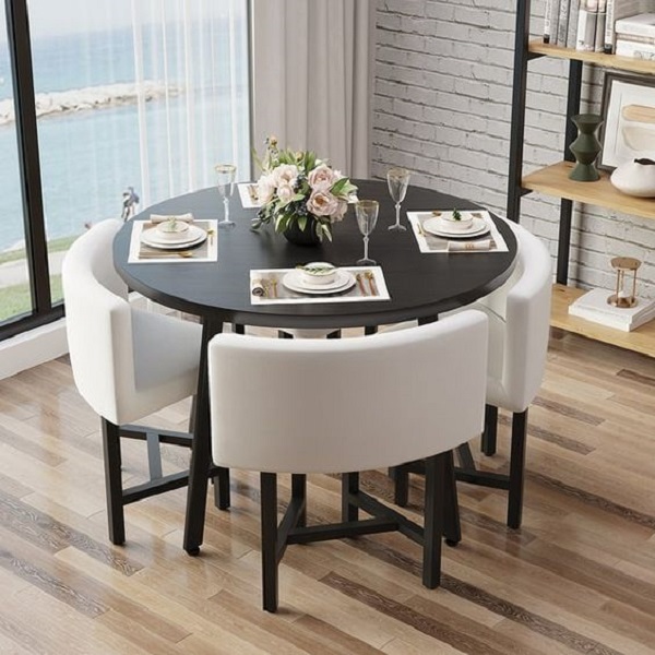 Explore how a round dining table can save space 