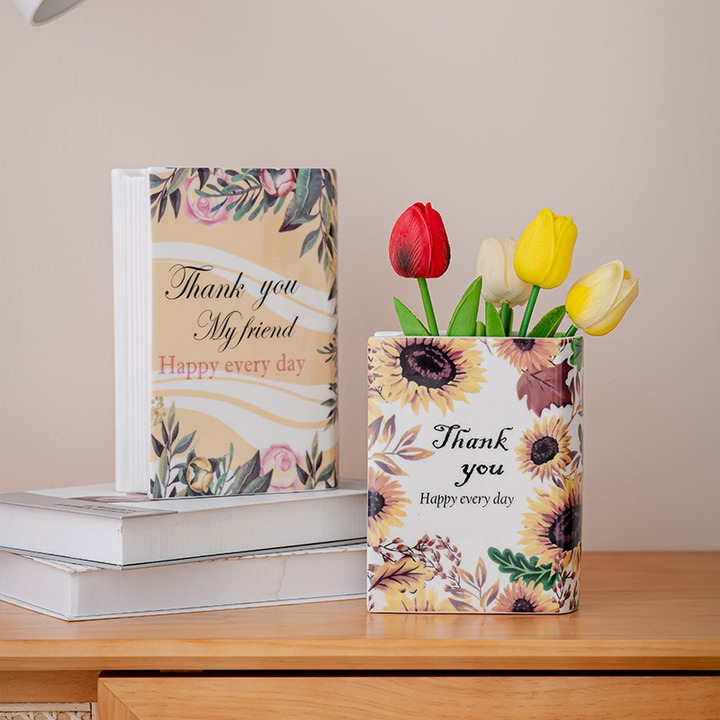 book flower vase