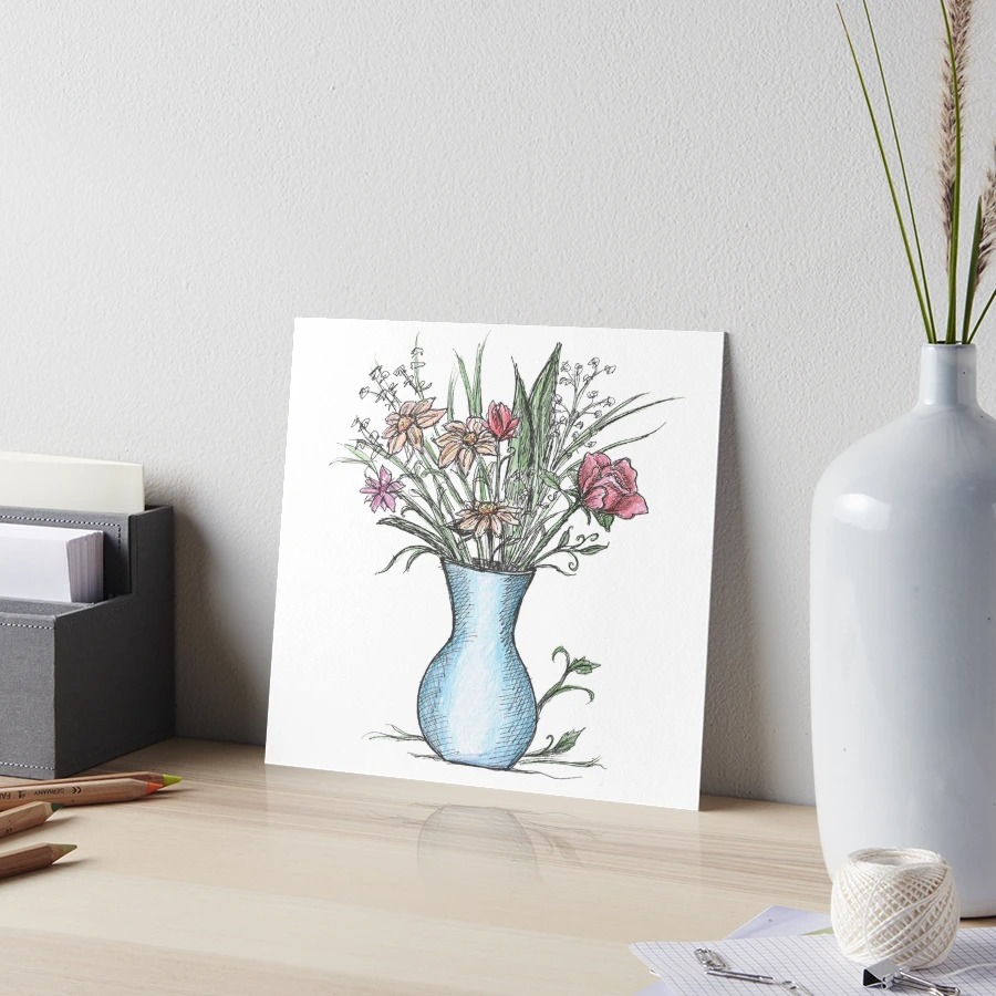 flower vase drawing