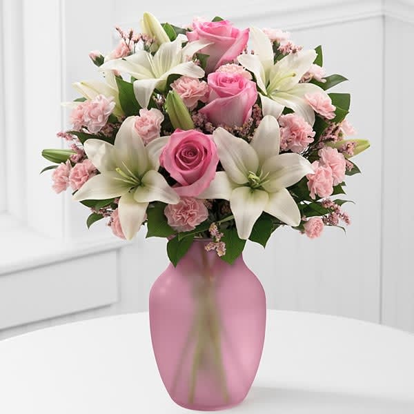 pink flower vase