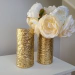 gold flower vase